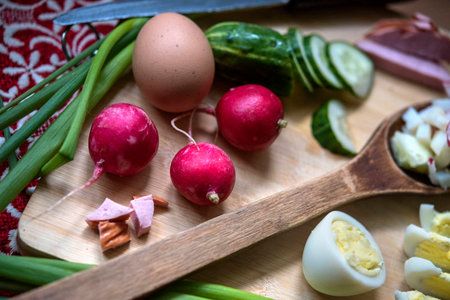 Ingredients for soup of beetsの写真素材