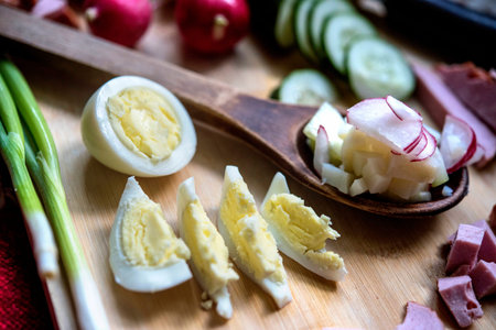 Ingredients for soup of beetsの写真素材