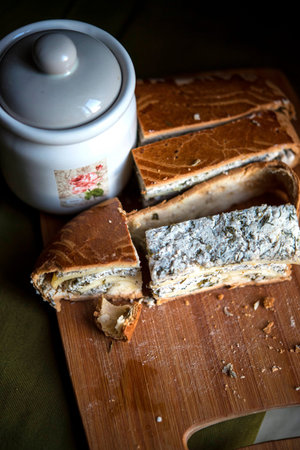 Cheese pie with spinach