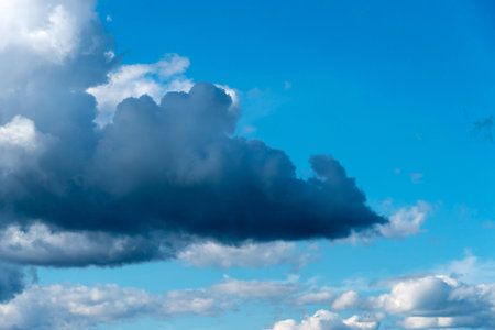 Cumulus clouds on a Sunny day, blue sky