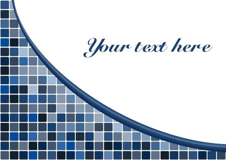 Blue and azure tiles on white backgroundの写真素材