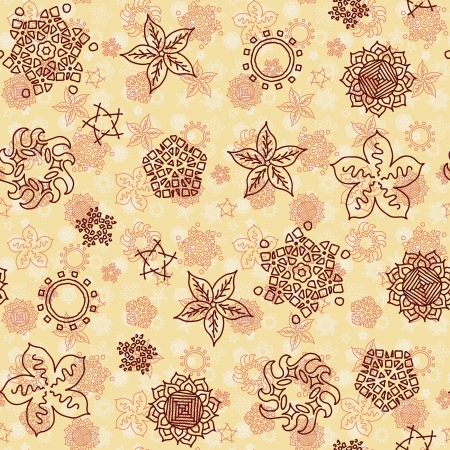 Seamless multilayered pattern with decorative elementsのイラスト素材