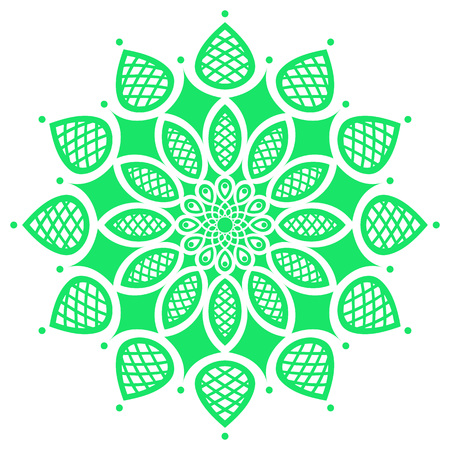 green round symmetry pattern, simple mandala, rosetteのイラスト素材
