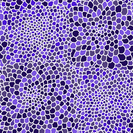 Violet random scallop texture tiles. Fractal background. Seamless vector pattern.のイラスト素材