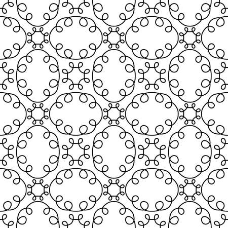 abstract black lines on white. minimalistic vector hand-drawn seamless pattern. simple elements for coloringのイラスト素材