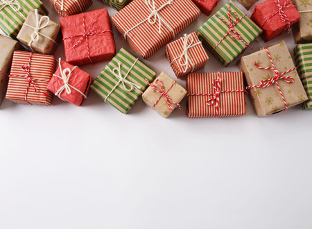 lots of gift box on white background.