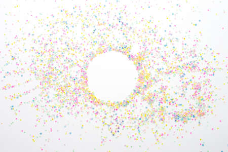 multicolored confetti on a light background.の写真素材