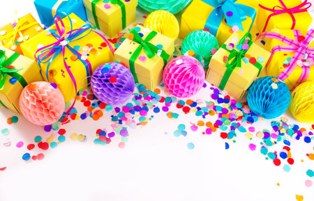 lots of colorful boxes on a white background.の写真素材