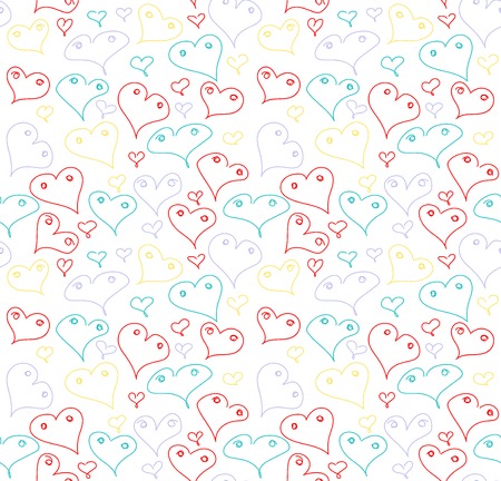 Red hearts seamless pattern. Vector illustration for your designのイラスト素材