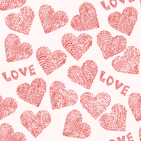seamless doodle pattern. broken heart. vector illustrationのイラスト素材