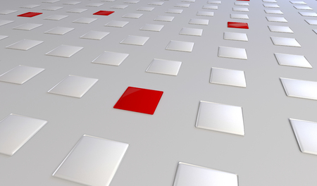 Three dimensional render of a abstract red and white cubes.の写真素材