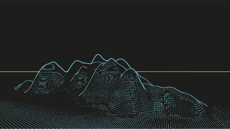 Abstract landscape. Vector outline illustration background.のイラスト素材