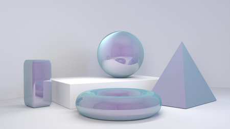 geometric shape scene minimal 3d rendering for your design