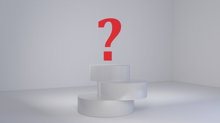 Question mark on white backgroundの写真素材