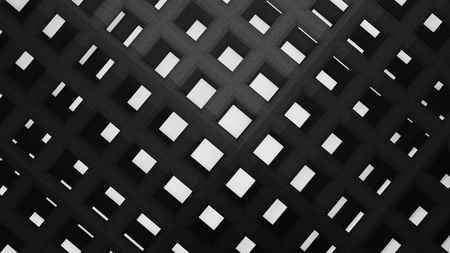 Black abstract metal background with square textureの写真素材