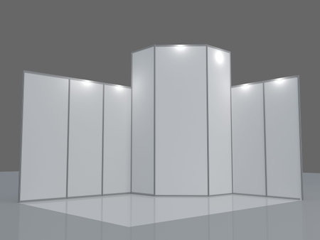 Simple trade show booth. 3d illustration isolated on white background