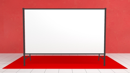 Backdrop, press banner 2x4 meters. 3d render template. Mockup designの写真素材