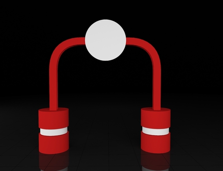 White Blank Inflatable angular Arch or Event Entrance Gate. 3d render template for your design. Mockupの写真素材