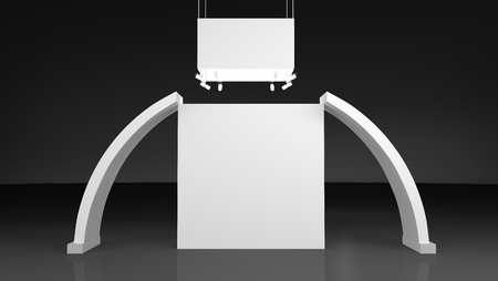 3d render exhibition stand mockup. Template for your designの写真素材