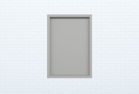 3d render frame on white brick wall. Background. Illustration