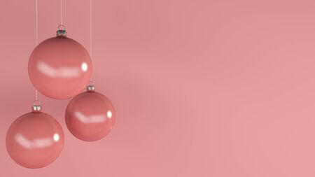 pink christmas ball 3d rendering background designの写真素材