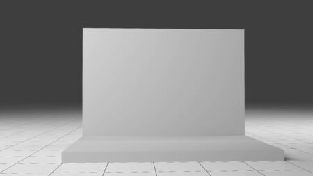 2:3 Fabric Pop Up basic unit Advertising banner media display backdrop, empty backgroundの写真素材