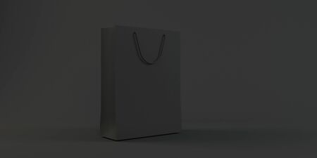 Carrier Paper Bag Gray, Black Emptyの写真素材