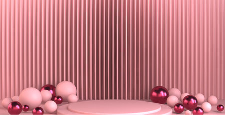 3d render of party design composition. Abstact 3d geometric shapes backdrop for holiday concept. 3d...