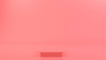 pink abstract wall corner scene 3d rendering minimal gradient podium. Mockupの写真素材