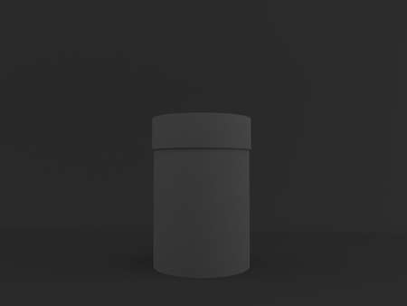 3d render of round gift box on a white backgroundの写真素材