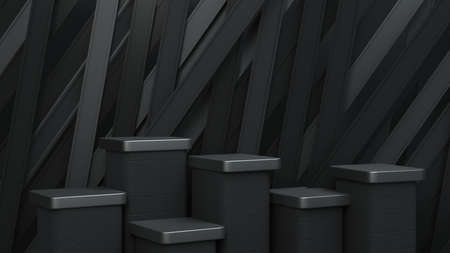 Pedestal for display, Platform for design, Blank product stand. 3D rendering.の写真素材