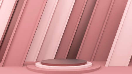 Minimalistic showcase with empty space. Design for product presentation in trendy, modern style. 3d render.の写真素材