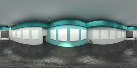 spherical panoramic render of the store visualization, 3D illustrationの写真素材