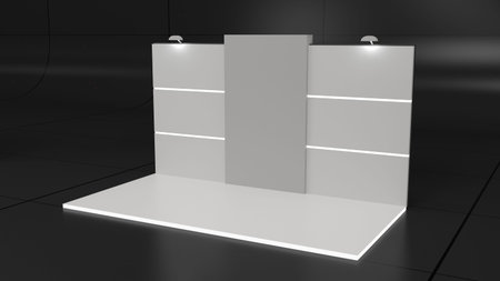 Blank stand design in exhibition or trade fair