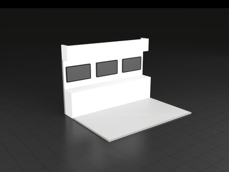 Exhibition stand mock up 3d render