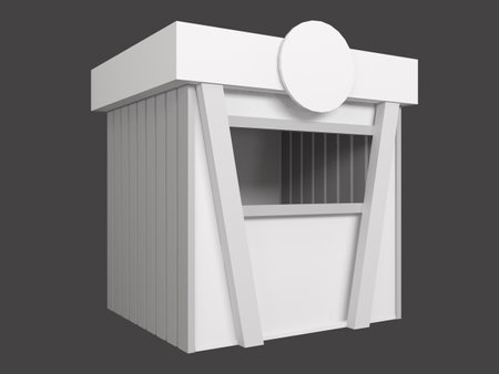 Store stand mock up 3d renderの写真素材