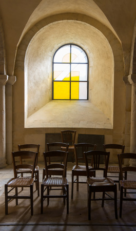 Crypt of the Roman Catholic cathedral in Nevers, France.のeditorial素材