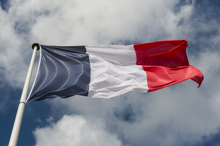 Flag of France in the wind.の写真素材