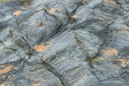 Structure on slate at the beach of Cornwall.