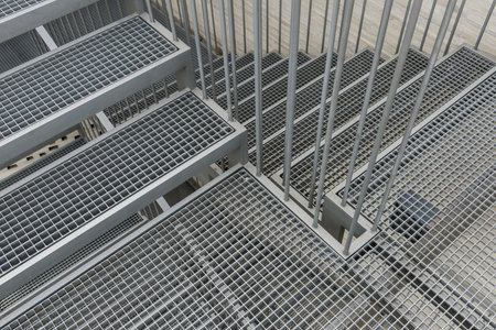 Stairs of a architectural building by Peter Zumthor in Cologne, Germany.
