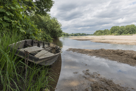 Typical old boat of the Loire in France.の写真素材