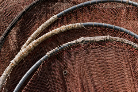 Old traditional Fykes - Fishing gear - in Enkhuizen, The Netherlands.