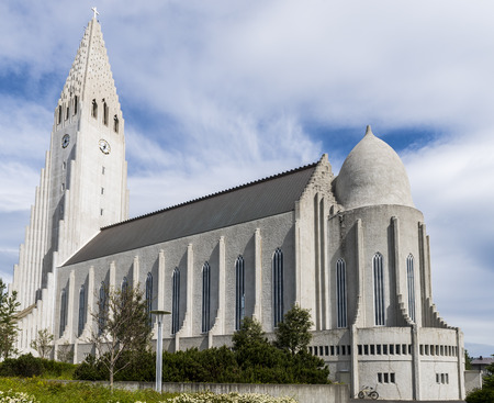 Hallgrimskirkja Church or Cathedral of Reykjavik on Iceland.の写真素材