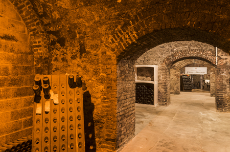 Epernay, France - June 9, 2017: Caves of Champagne Charles Mignon in Epernay, France.のeditorial素材