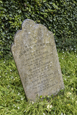 Pendeen, England - April 26, 2017: Cemetery with gravestone in Pendeen, Cornwall, England.のeditorial素材