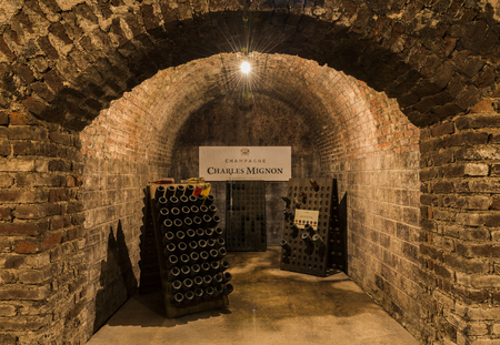 Epernay, France - June 9, 2017: Caves of Champagne Charles Mignon in Epernay, France.のeditorial素材