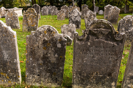 Brockenhurst, England - October 23, 2018:  Graveyard at the Episcopal St Nicholas church of...