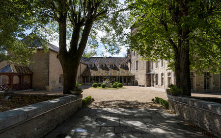 Santenay, France - June 29, 2020: Chateau Santenay with courtyard in the Burgundy, France.のeditorial素材