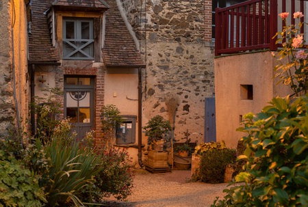 Gargilesse-Dampierre, France - June 14, 2022: Evening in the small village Gargilesse, one of the Plus Beaux Villages de France.のeditorial素材