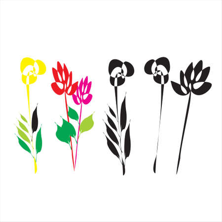 Vector illustration of a collection of floral images for design elementsのイラスト素材